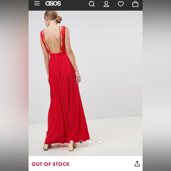 ASOS EMERALD GREEN Pleated with lace top Halter Gown US SIZE 2 - Picture 10 of 12